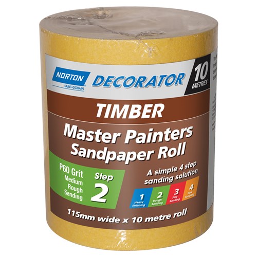 Norton Timber Sanding Roll 115mm x 10m (60 grit)